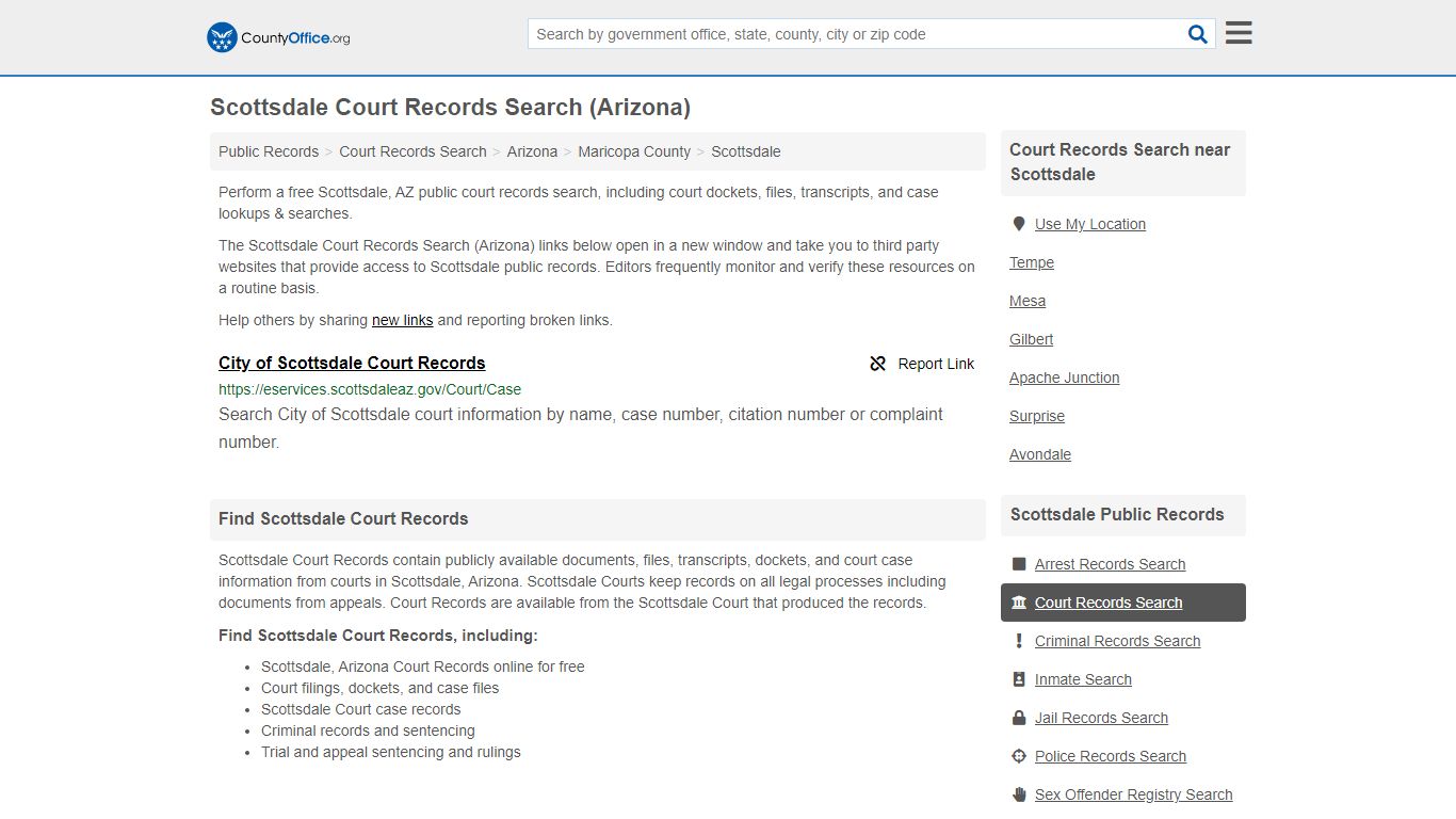 Court Records Search - Scottsdale, AZ (Adoptions, Criminal ...